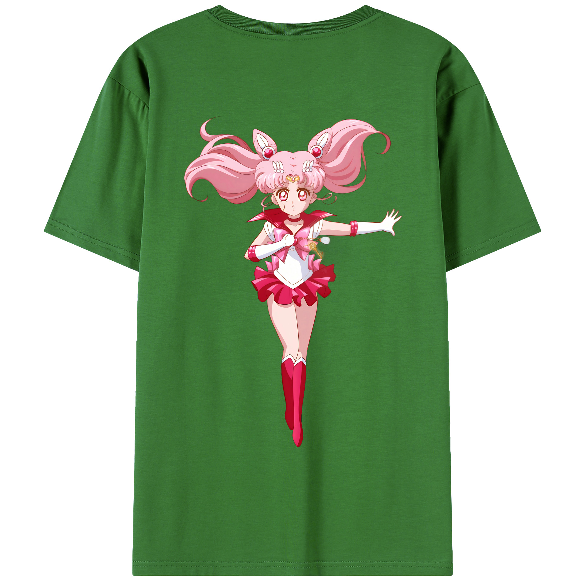 （画像用） 美少女戦士セーラームーン ちびうさ Sailor Moon Chibiusa Tsukino Usagi Small Lady Serenity レディース半袖Tシャツ(バックプリント)